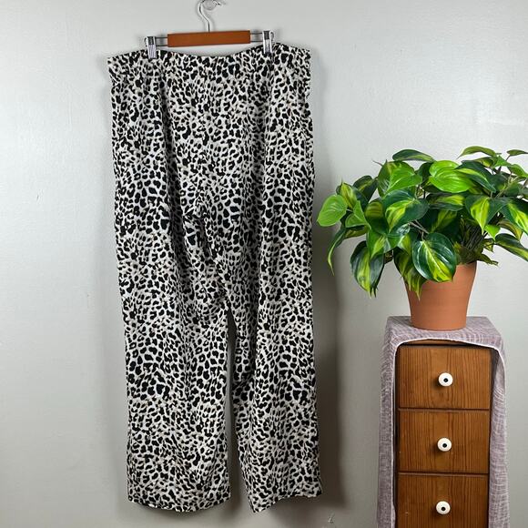 Calvin Klein Leopard Print Loose Fit Lounge Pants with Drawstring Size XL - Picture 4 of 9